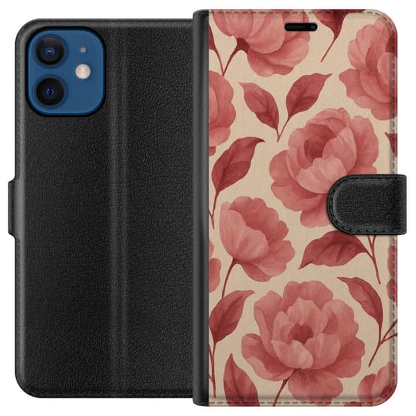Apple iPhone 12 Tegnebogsetui Roseblomst