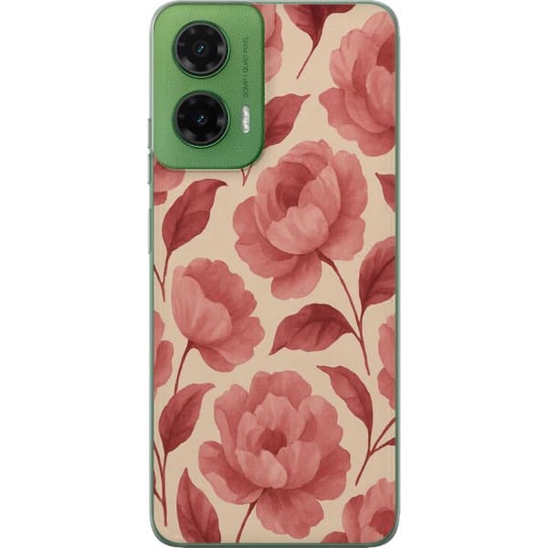 Motorola Moto G35 Gennemsigtig cover Roseblomst
