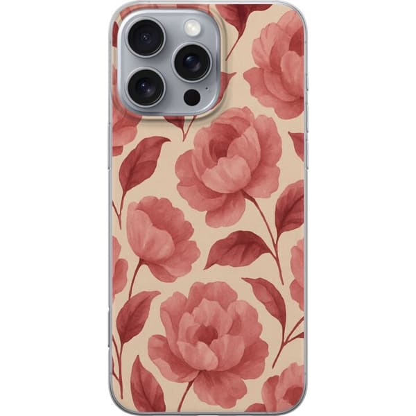 Apple iPhone 16 Pro Max Gjennomsiktig deksel Rose Blomst