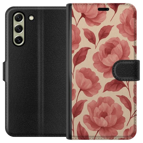 Samsung Galaxy S21 FE 5G Lommeboketui Rose Blomst