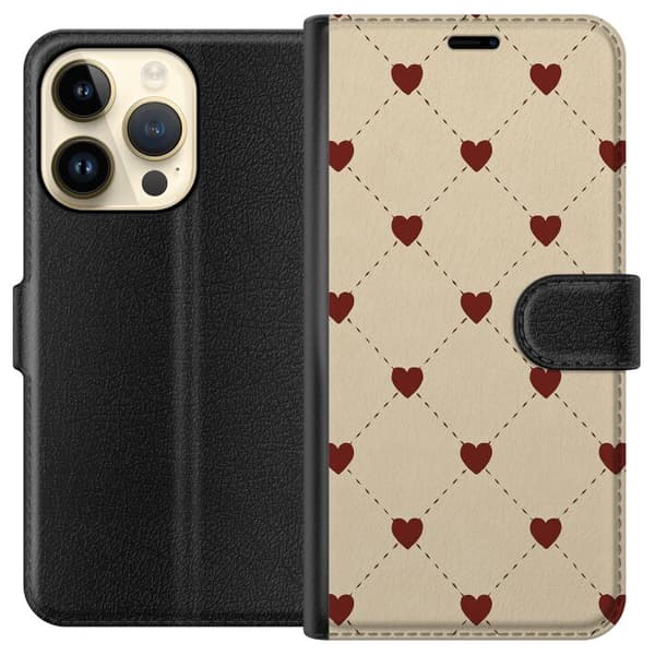 Apple iPhone 14 Pro Tegnebogsetui Hjertegitter