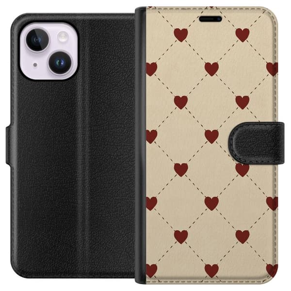 Apple iPhone 14 Plus Tegnebogsetui Hjertegitter