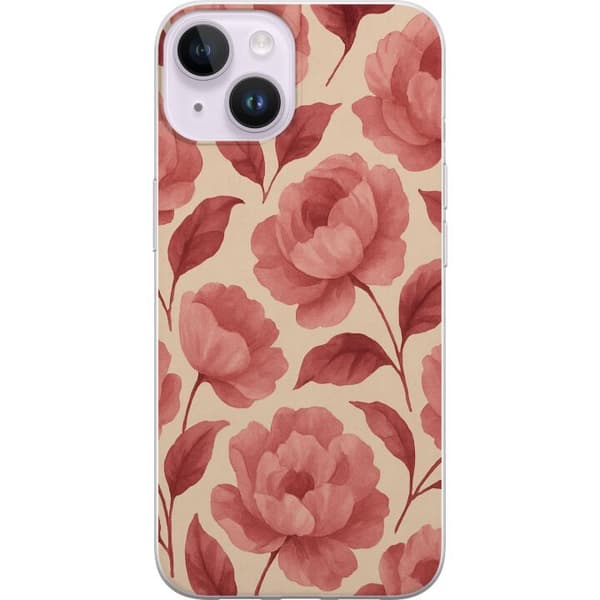 Apple iPhone 15 Plus Gennemsigtig cover Roseblomst