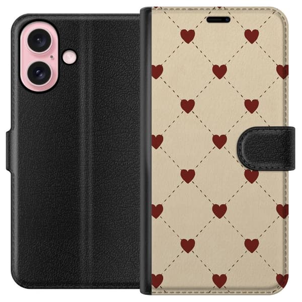 Apple iPhone 16 Lompakkokotelo Sydänverkko