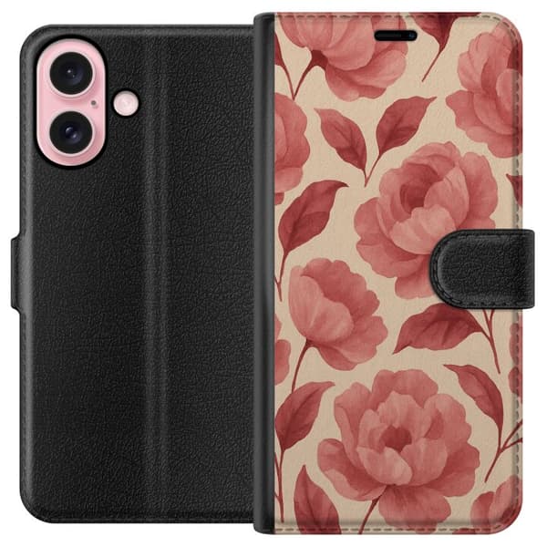 Apple iPhone 16 Lompakkokotelo Ruusun Kukinta