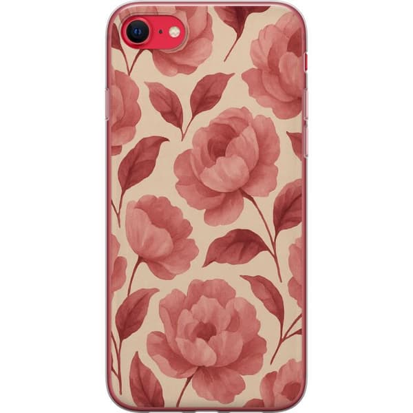 Apple iPhone SE (2020) Gennemsigtig cover Roseblomst