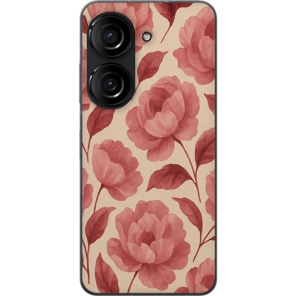 Asus Zenfone 10 Gennemsigtig cover Roseblomst