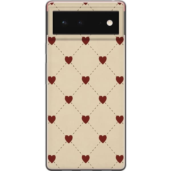 Google Pixel 6 Läpinäkyvä kuori Sydänverkko