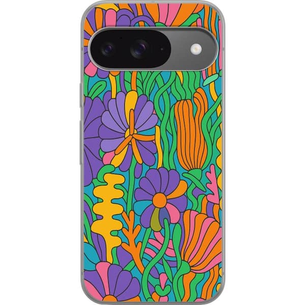 Google Pixel 9 Läpinäkyvä kuori Värien räjähdys