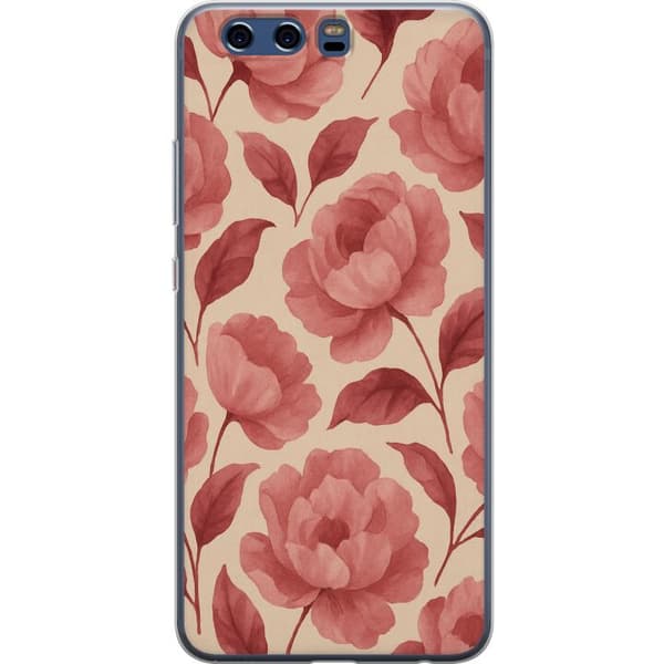 Huawei P10 Gennemsigtig cover Roseblomst