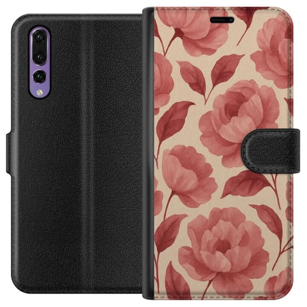 Huawei P20 Pro Tegnebogsetui Roseblomst