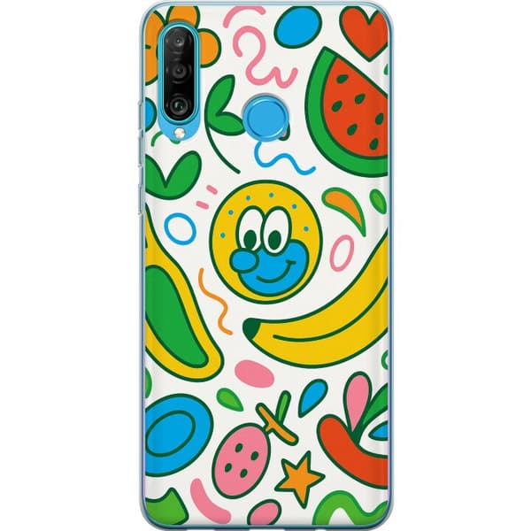 Huawei P30 lite Gjennomsiktig deksel Sommerfuglslør