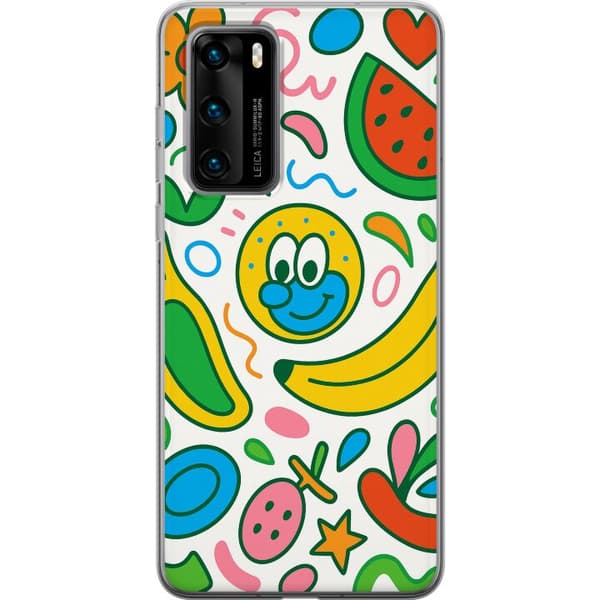 Huawei P40 Läpinäkyvä kuori Perhosverho