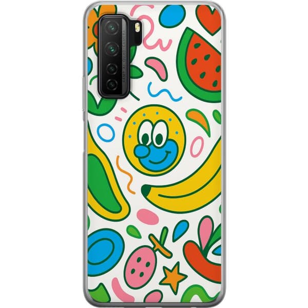 Huawei P40 lite 5G Läpinäkyvä kuori Perhosverho