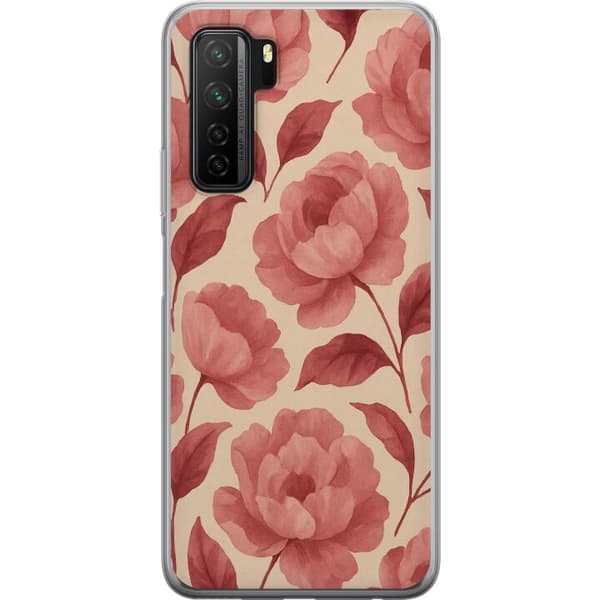 Huawei P40 lite 5G Gjennomsiktig deksel Rose Blomst