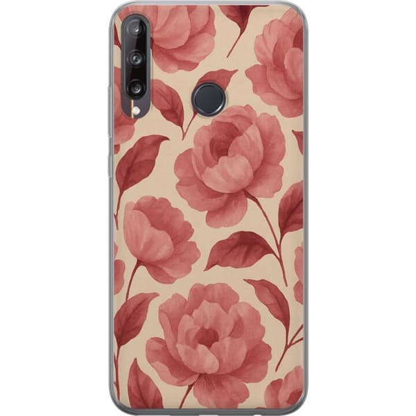 Huawei P40 lite E Gennemsigtig cover Roseblomst