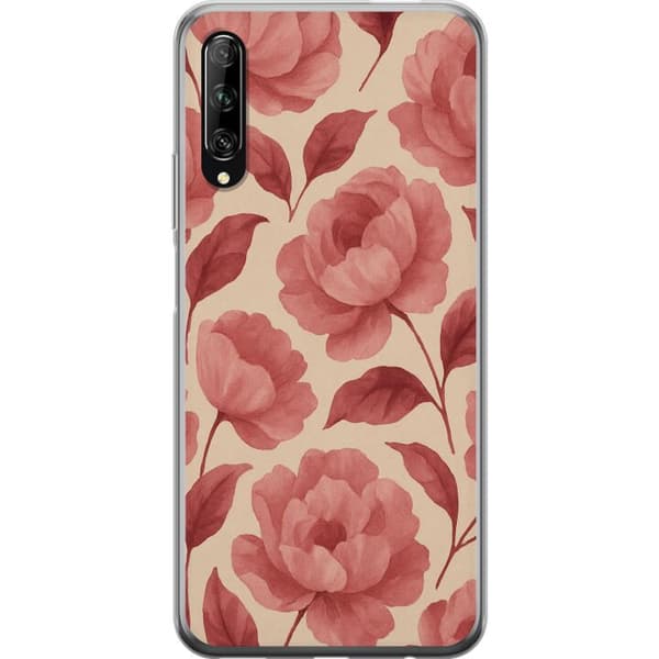 Huawei P smart Pro 2019 Genomskinligt Skal Rose Bloom