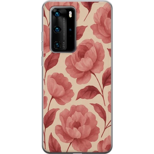 Huawei P40 Pro Gennemsigtig cover Roseblomst