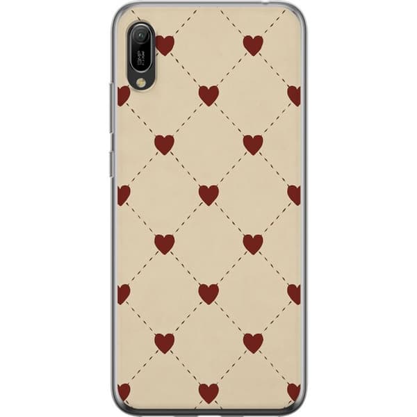 Huawei Y6 Pro (2019) Genomskinligt Skal Heart Grid