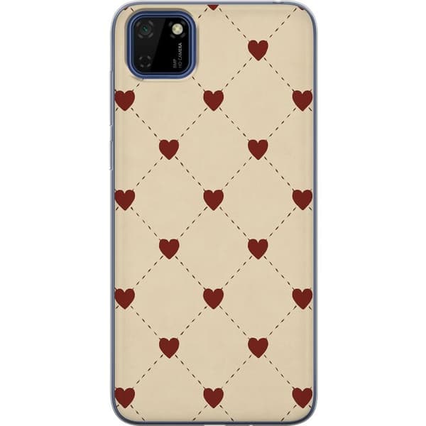 Huawei Y5p Genomskinligt Skal Heart Grid