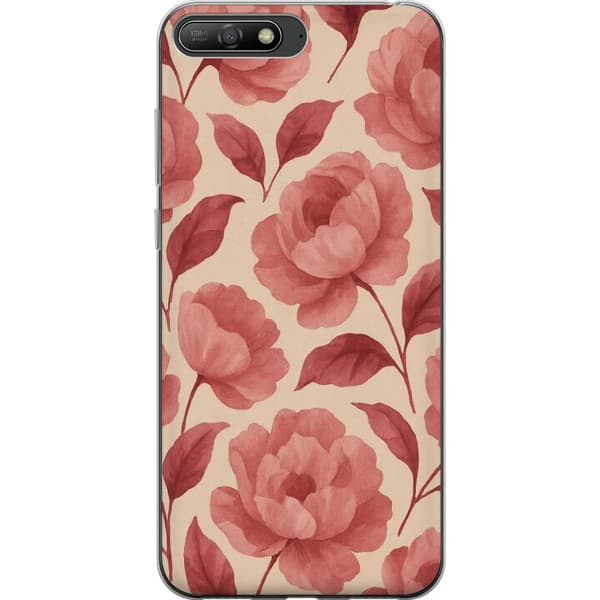 Huawei Y6 (2018) Gennemsigtig cover Roseblomst