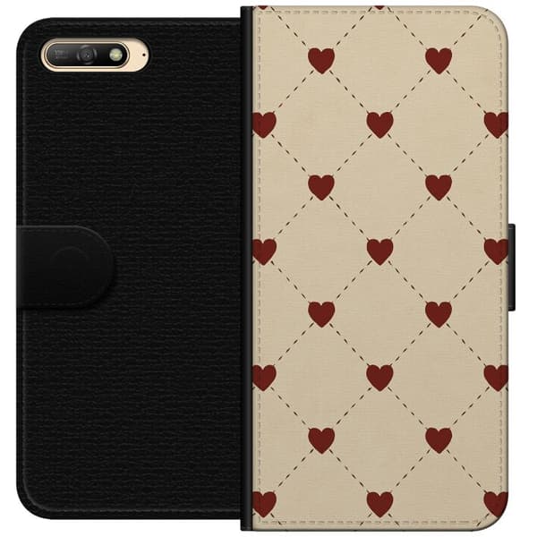 Huawei Y6 (2018) Plånboksfodral Heart Grid