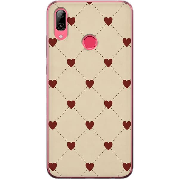 Huawei Y7 (2019) Gennemsigtig cover Hjertegitter