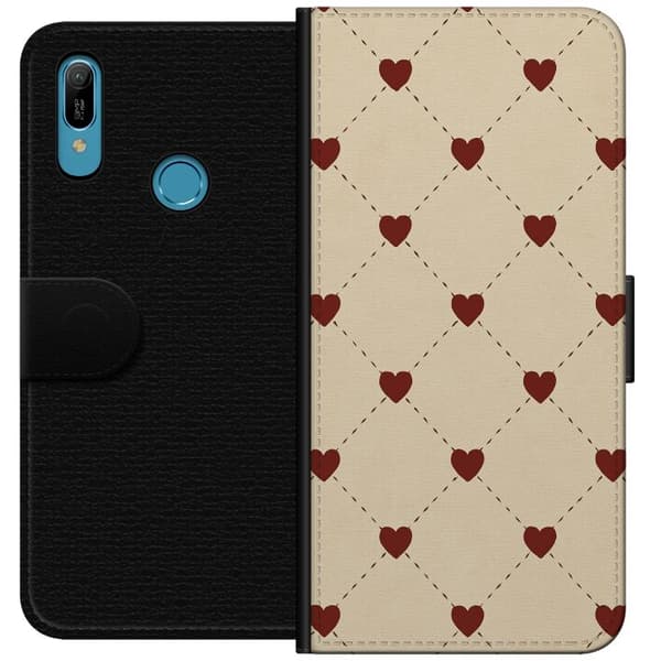 Huawei Y6 (2019) Plånboksfodral Heart Grid