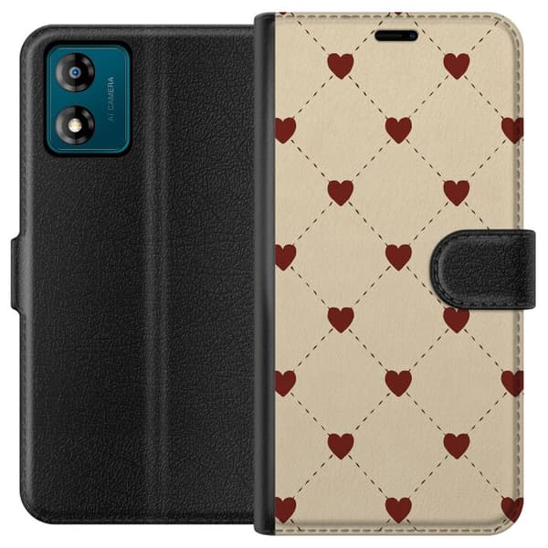 Motorola Moto E13 Lompakkokotelo Sydänverkko