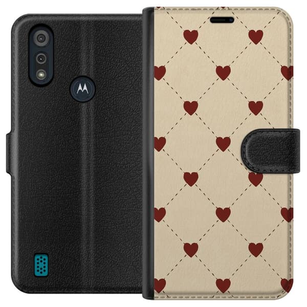 Motorola Moto E6i Tegnebogsetui Hjertegitter