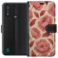 Miniatyrbillede 1 af 3: Motorola Moto E6i Tegnebogsetui Roseblomst