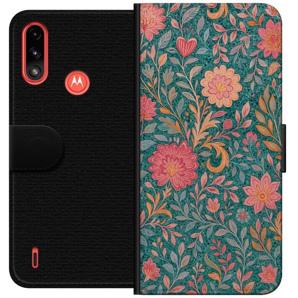 Motorola Moto E7 Power Tegnebogsetui Floral Dream