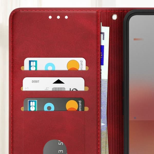 Fodral för Nothing Phone 3a Pro Flip Stöd Plånbok Röd