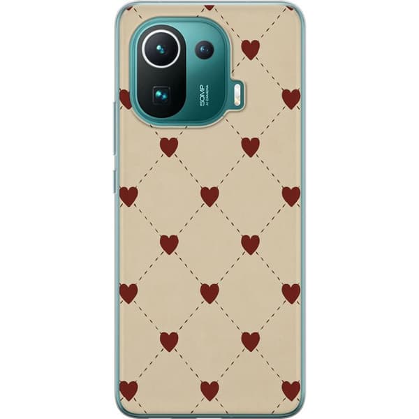 Xiaomi Mi 11 Pro Läpinäkyvä kuori Sydänverkko