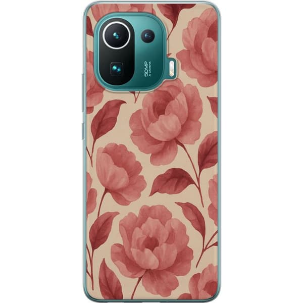 Xiaomi Mi 11 Pro Läpinäkyvä kuori Ruusun Kukinta
