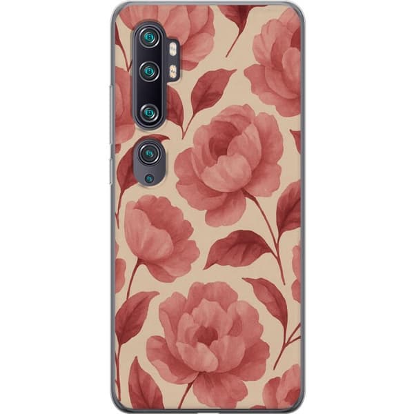 Xiaomi Mi Note 10 Gennemsigtig cover Roseblomst