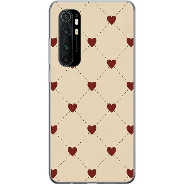 Xiaomi Mi Note 10 Lite Gennemsigtig cover Hjertegitter