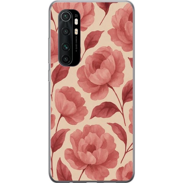 Xiaomi Mi Note 10 Lite Gennemsigtig cover Roseblomst