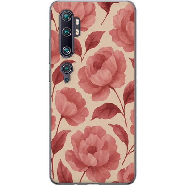 Xiaomi Mi Note 10 Pro Genomskinligt Skal Rose Bloom