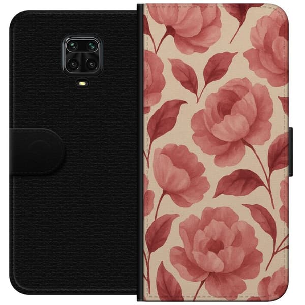 Xiaomi Redmi Note 9 Pro Lommeboketui Rose Blomst