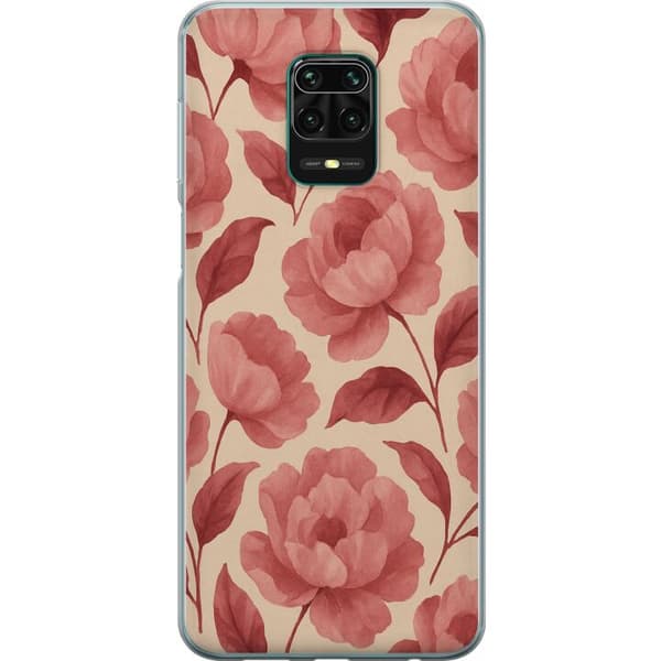 Xiaomi Redmi Note 9 Pro Gennemsigtig cover Roseblomst