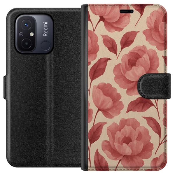 Xiaomi Redmi 12C Lompakkokotelo Ruusun Kukinta