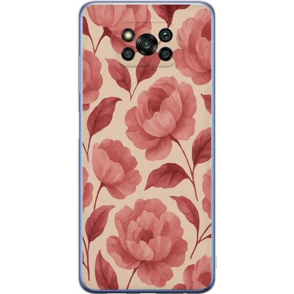 Xiaomi Poco X3 Pro Gennemsigtig cover Roseblomst