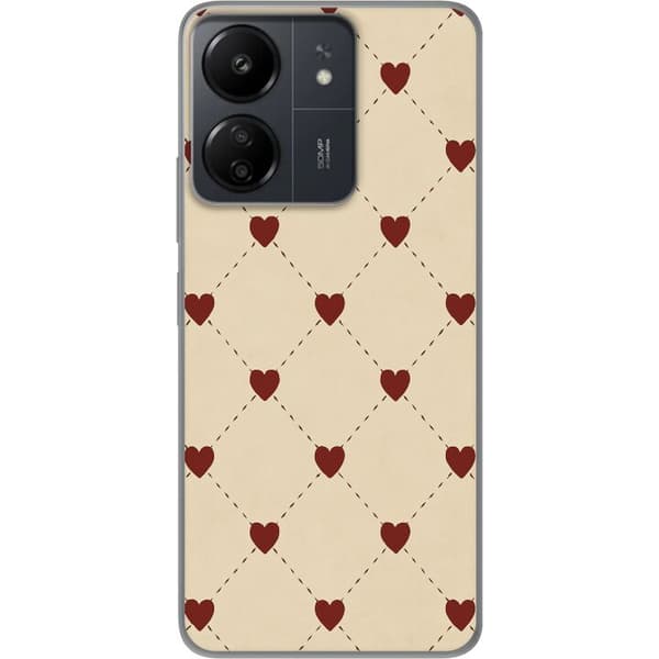 Xiaomi Redmi 13C Läpinäkyvä kuori Sydänverkko