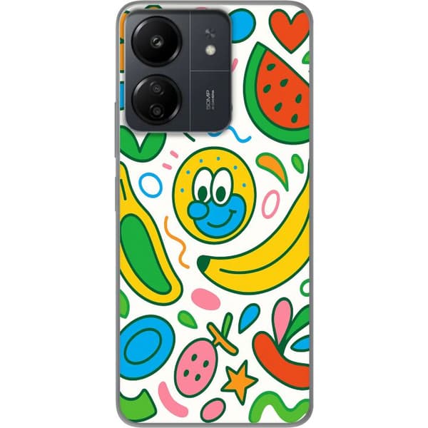 Xiaomi Redmi 13C Gjennomsiktig deksel Sommerfuglslør