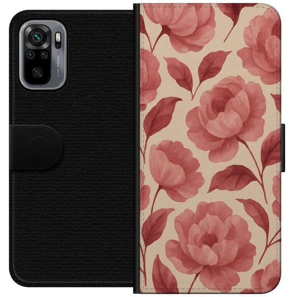Xiaomi Redmi Note 10S Lompakkokotelo Ruusun Kukinta