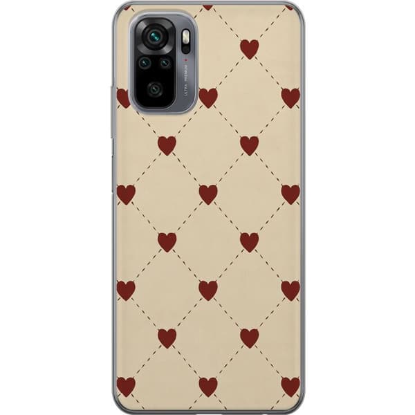 Xiaomi Redmi Note 10S Genomskinligt Skal Heart Grid