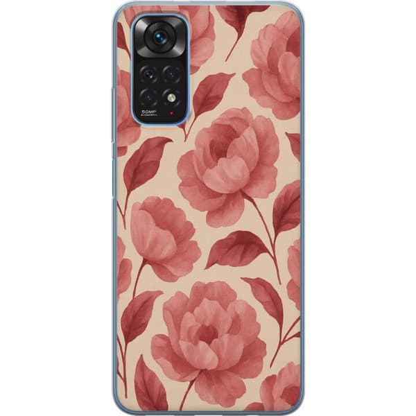 Xiaomi Redmi Note 11 Gjennomsiktig deksel Rose Blomst