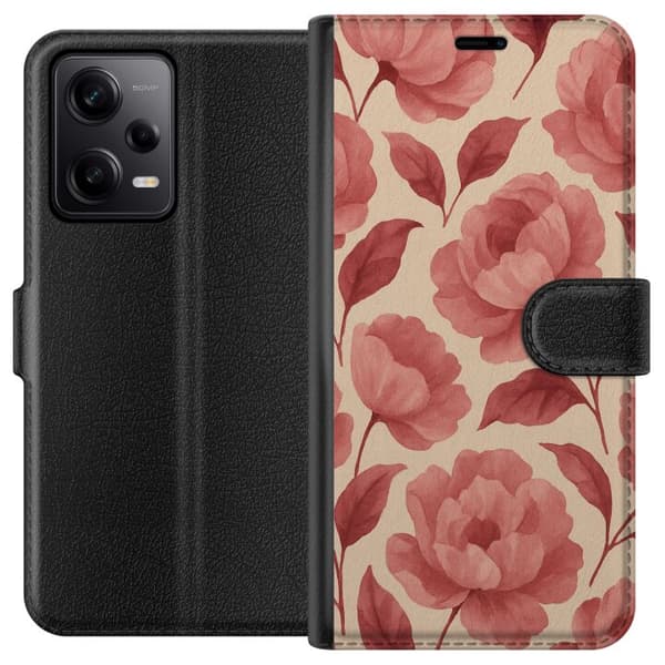 Xiaomi Redmi Note 12 Pro Tegnebogsetui Roseblomst