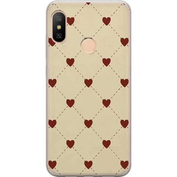 Xiaomi Redmi 6 Pro Läpinäkyvä kuori Sydänverkko